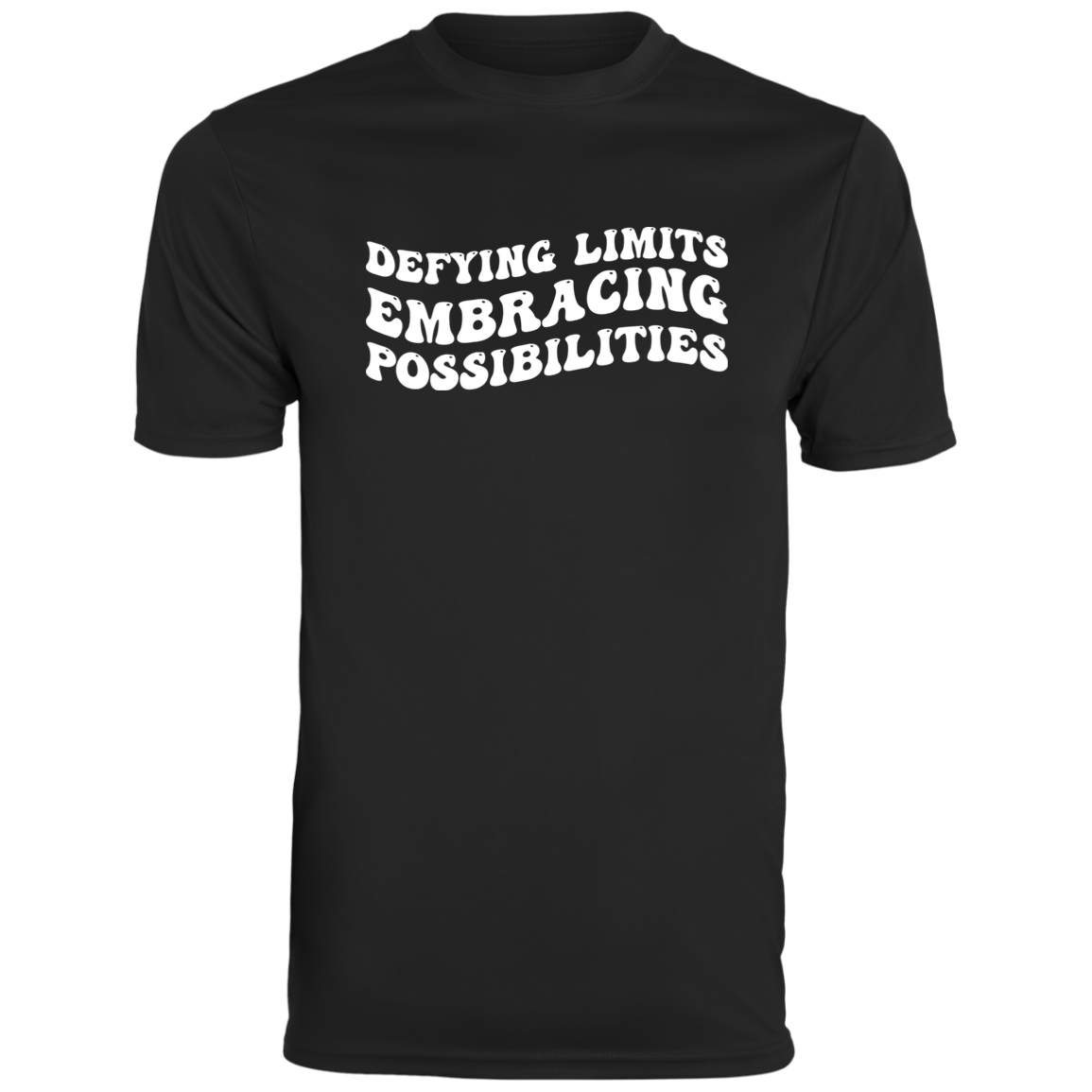 Men's Inspirational Top Defying limits, embracing possibilities- Men's Moisture-Wicking Tee