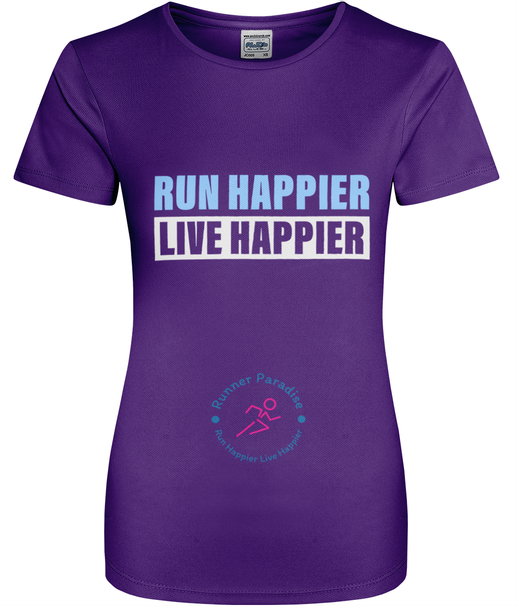 Women's Recycled Cool T-shirt Run Happier