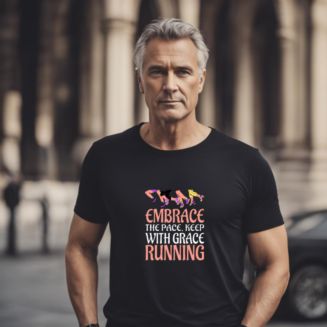 Men's Inspirational Top Embrace the pace, keep running with grace